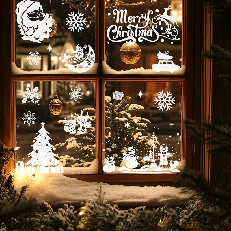 Festive Merry Christmas Window Stickers for Home - Image 13