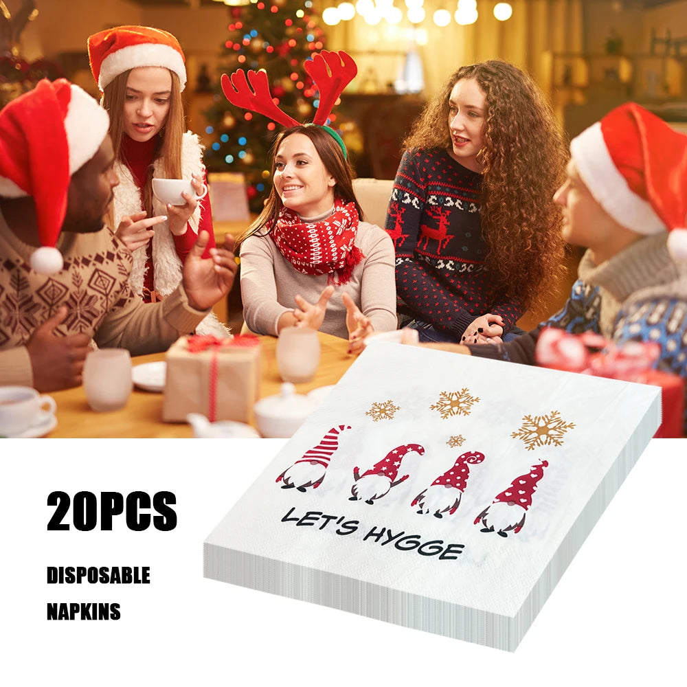 20-Pack Festive Christmas Paper Napkins for Dinner - Image 33