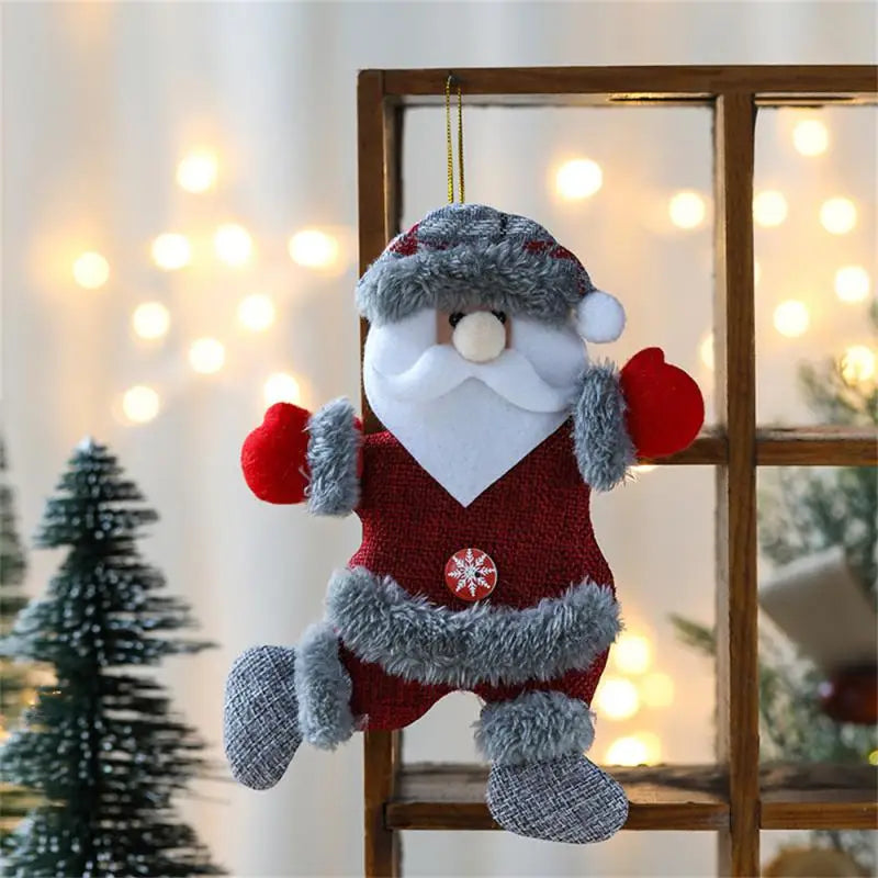 Festive Plush Santa, Snowman & Elk Ornaments - Image 2