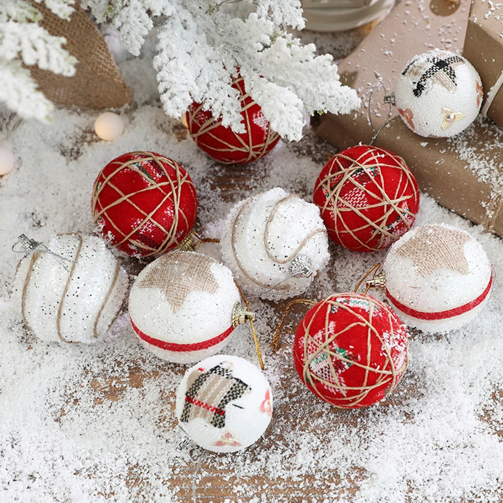 6-Pack Red & White Shatterproof Christmas Ornaments - Image 10