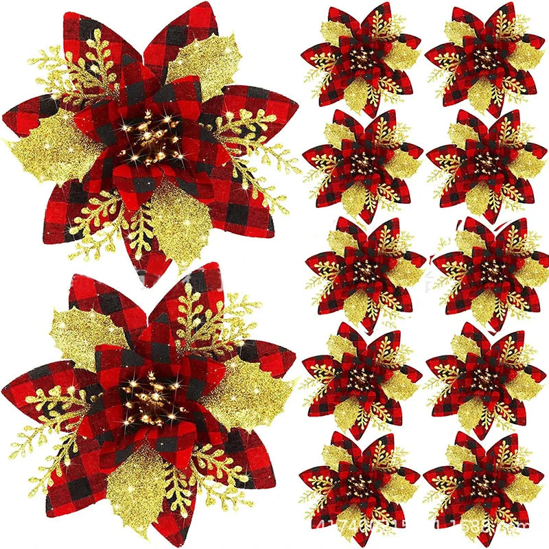 Sparkling 5-Piece Christmas Flower Decoration Set - Image 17