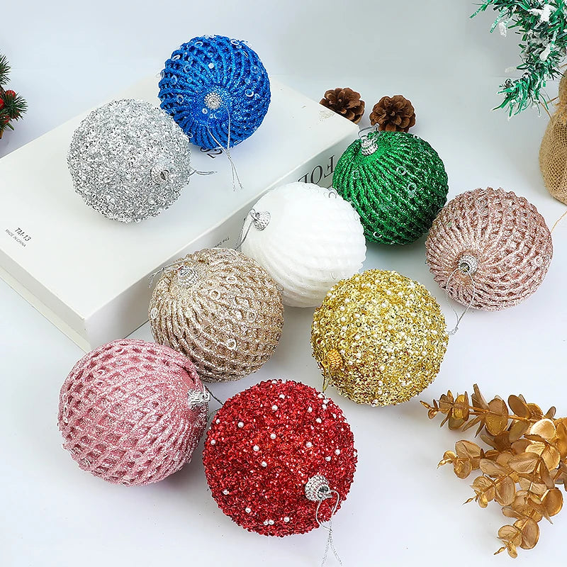 12pcs Glitter Foam Christmas Ornament Balls - Festive Decor - Image 18