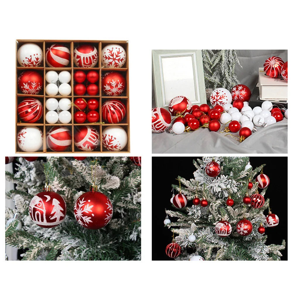 42 Shatterproof Glitter Christmas Ball Ornaments Set - Image 12