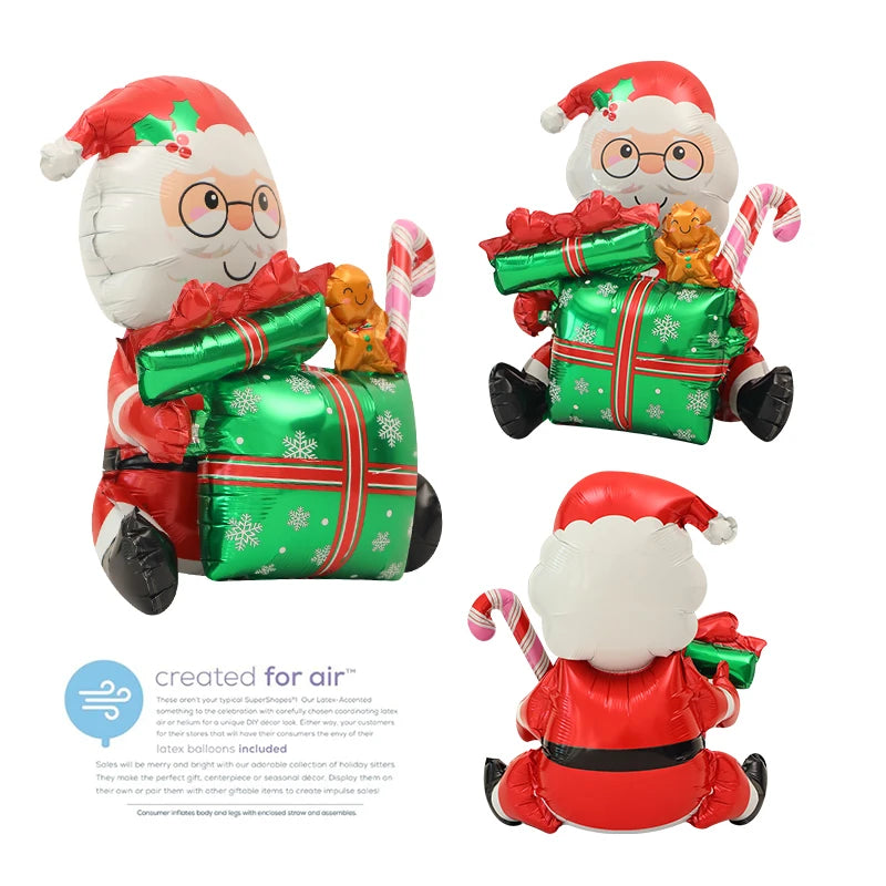 Festive 4D Christmas Balloon Decorations - Santa & Reindeer - Image 3
