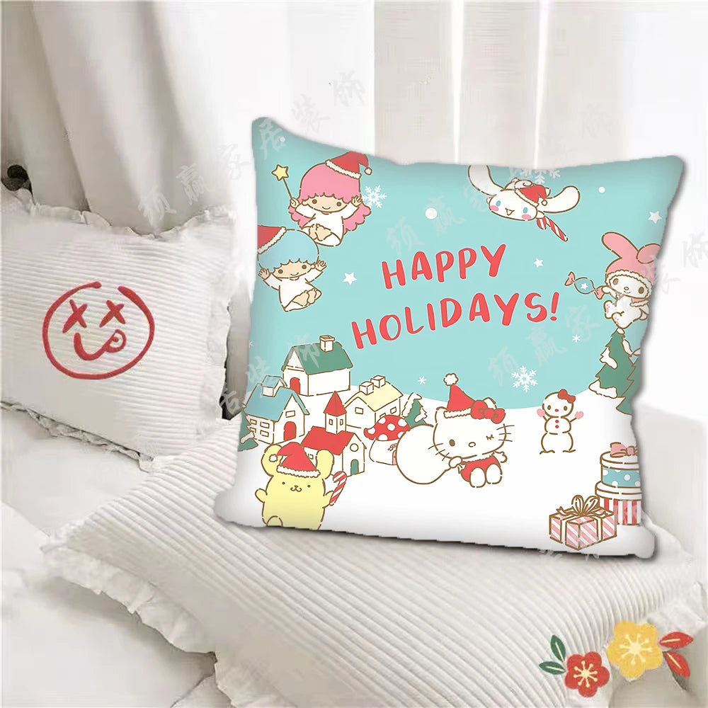 Festive Hello Kitty Pillow Cover for Christmas Cheer - Image 3