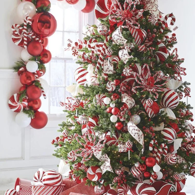 Festive Large Candy Cane Christmas Tree Ornament - Image 25