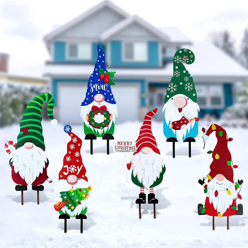 Festive Santa Claus Garden Stakes for Christmas - Image 3