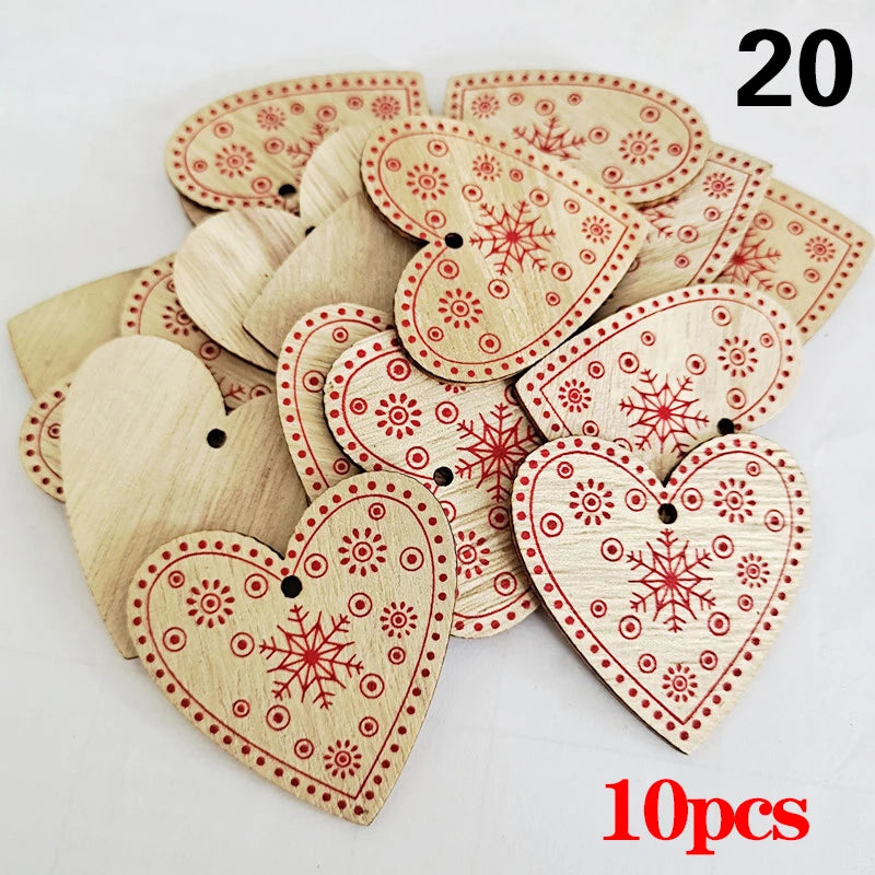 Charming Wooden Snowflake Christmas Ornaments – 10pcs - Image 30