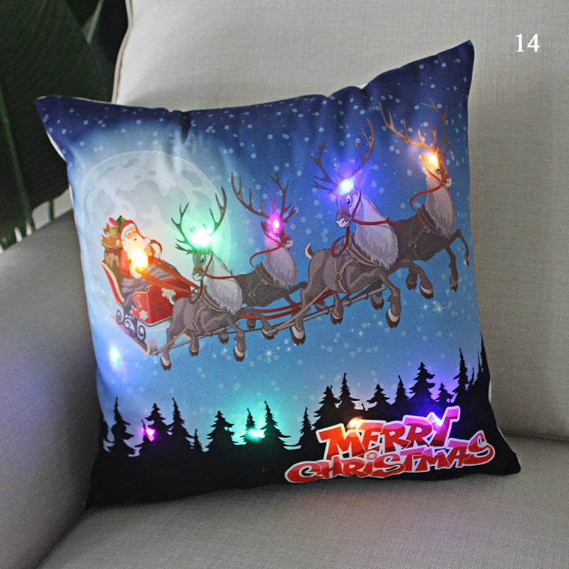 Christmas Santa LED Cushion Cover for Holiday Cheer - Image 12