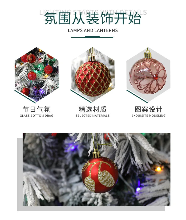 Vibrant 12pcs Christmas Ball Ornaments Set - Image 10