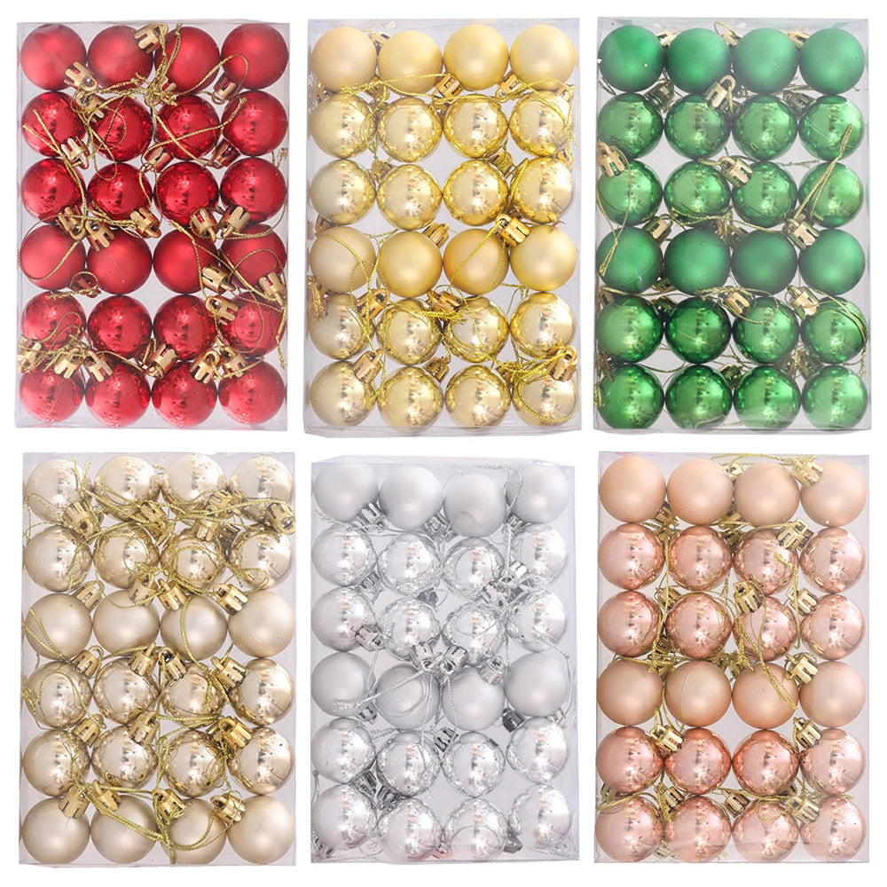 24/72 Pack Mini Electroplated Christmas Tree Ornaments - Image 7