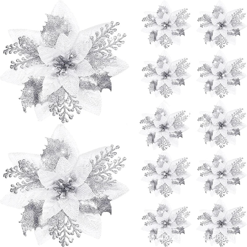 Sparkling 5-Piece Christmas Flower Decoration Set - Image 19