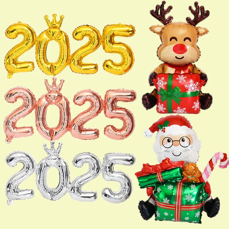 Festive Christmas Number Balloons - Santa & Elk - Image 6
