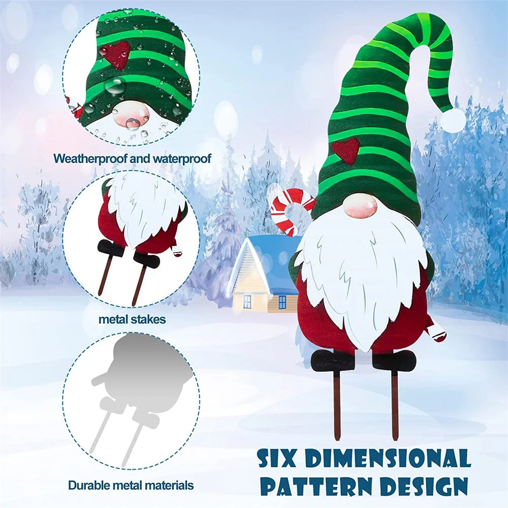 Festive Santa Claus Garden Stakes for Christmas - Image 11