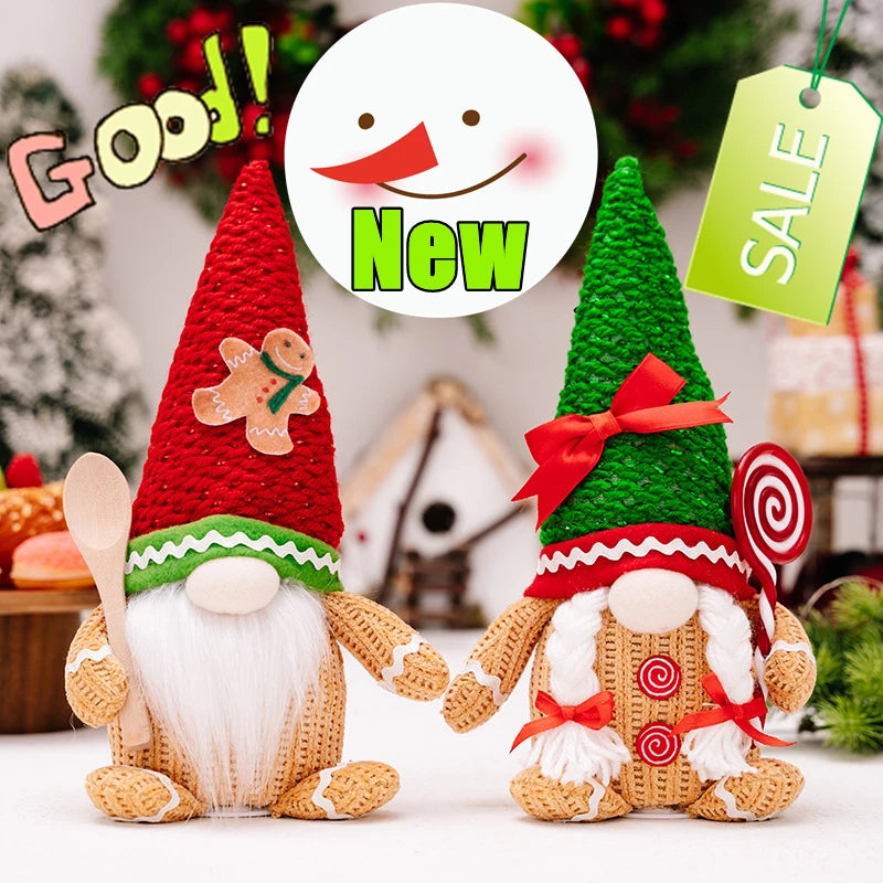 Charming Handmade Christmas Gnome Plush Ornaments