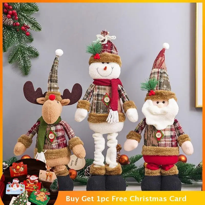 Festive Telescopic Santa & Snowman Tabletop Decor