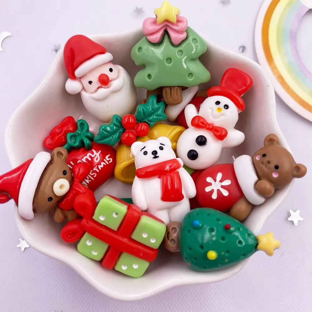 Colorful Santa & Snowman Christmas Figurines - 10PC Set - Image 12