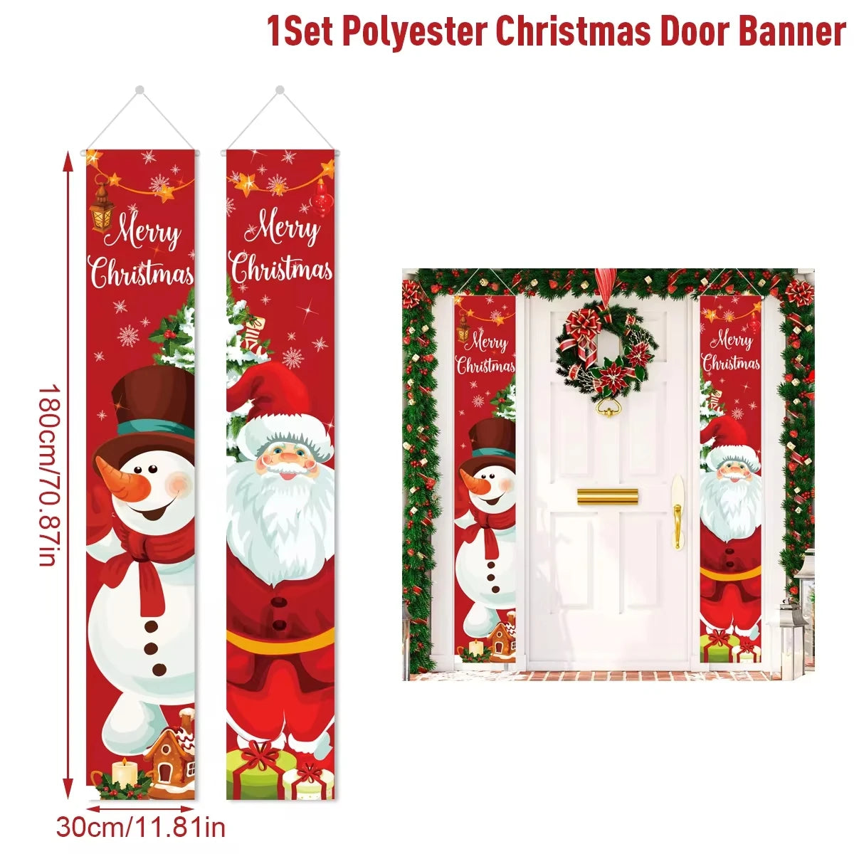 Festive Santa Claus Christmas Door Banner Decor - Image 28