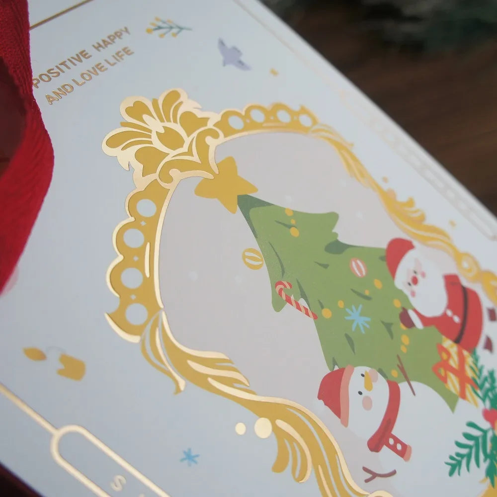 Festive Gold & Red Christmas Gift Boxes - 5 Pack - Image 5