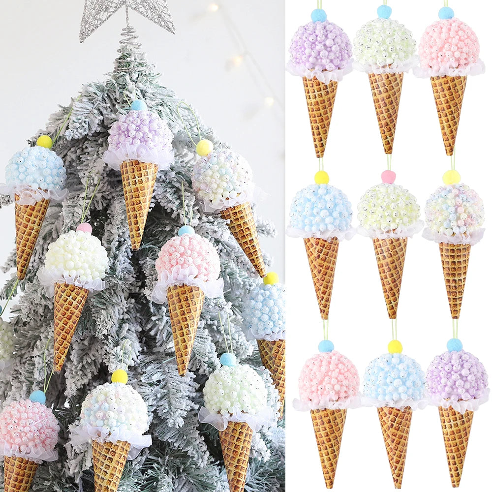 Festive Macaron Ice Cream Ornaments for Christmas