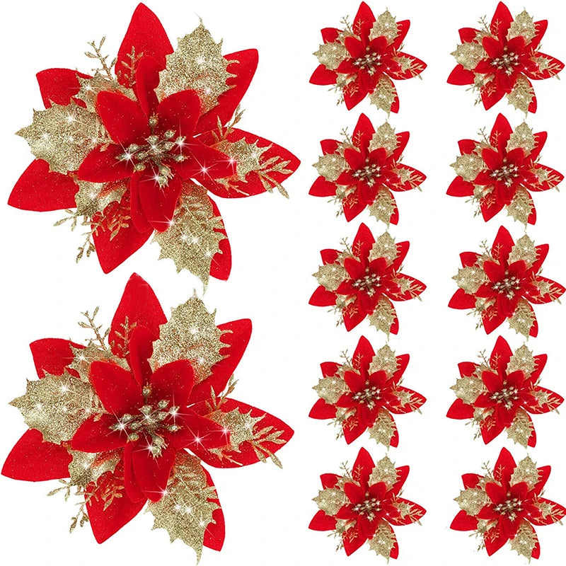 Sparkling 5-Piece Christmas Flower Decoration Set - Image 18