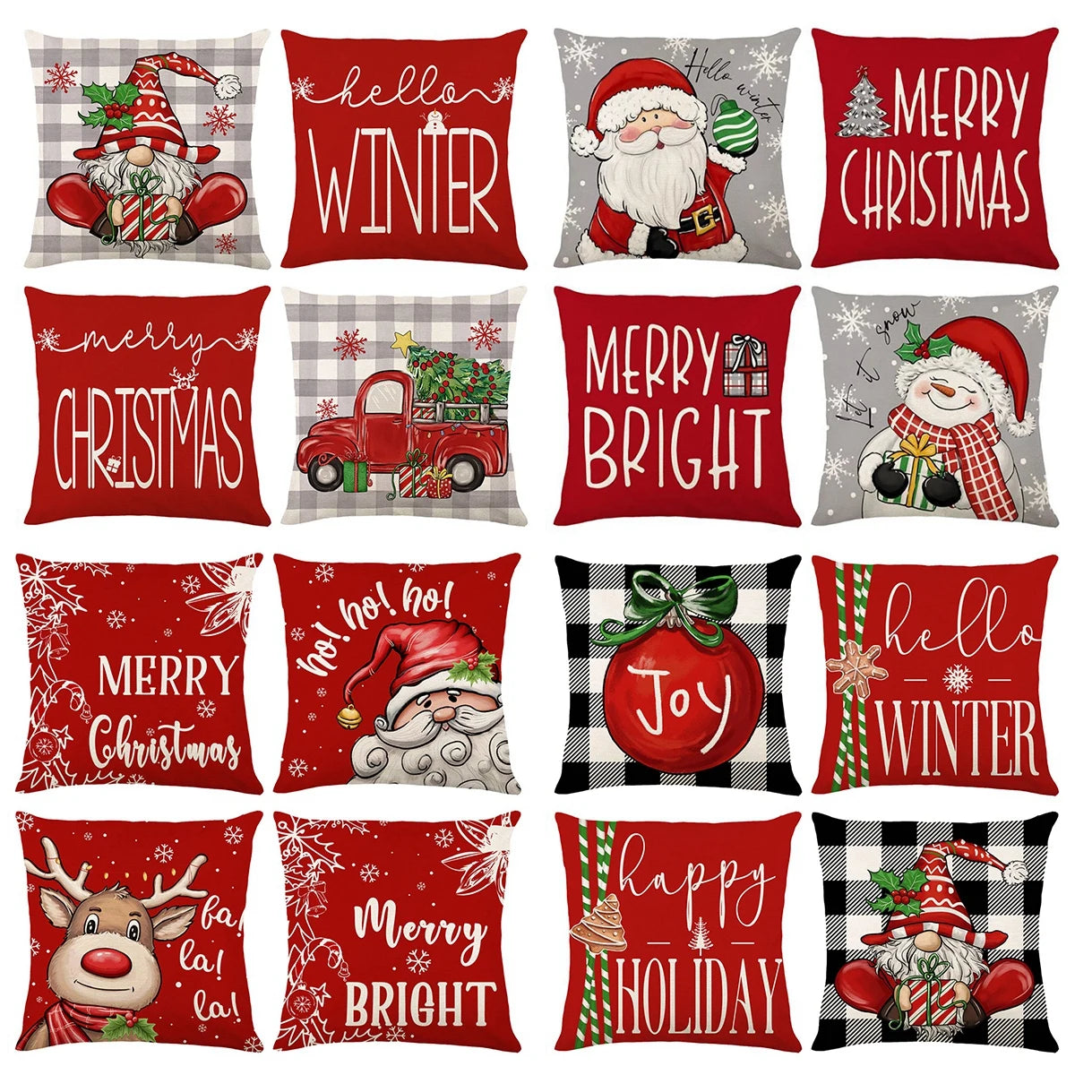 Festive Santa Claus & Snowman Pillowcase Decor - Image 13