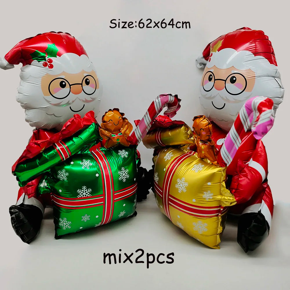 Festive Christmas Balloons: Santa & Elk Decor - Image 2