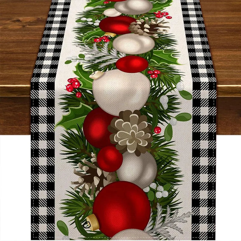 Festive Christmas Table Runner – Santa, Elk & Snowman - Image 16