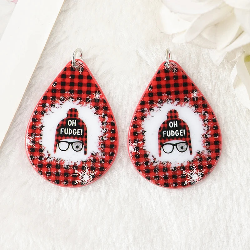 6pcs Festive Acrylic Christmas Tree & Snowman Charms - Image 19