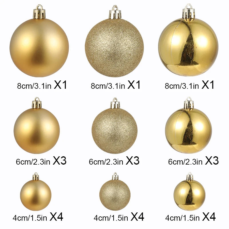 24 Pcs Colorful Christmas Tree Ornament Balls - Image 11