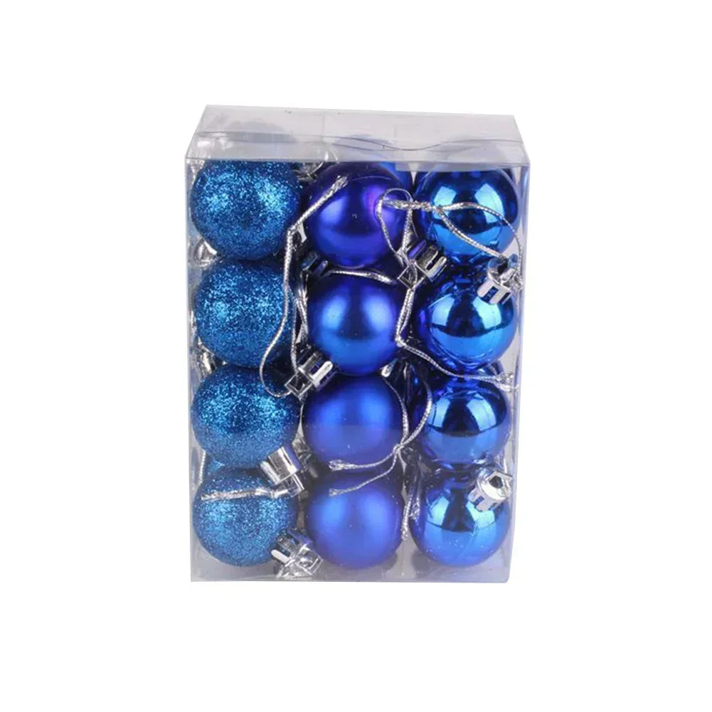 24 Stunning Lake Blue Christmas Ornament Balls - Image 7