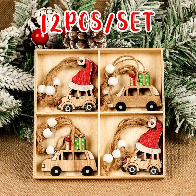 Charming Wooden Merry Christmas Ornaments for Festive Decor - Image 16