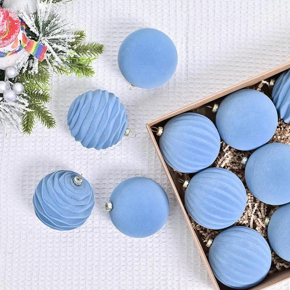 Elegant Shatterproof Velvet Christmas Ball Ornaments - Set of 12