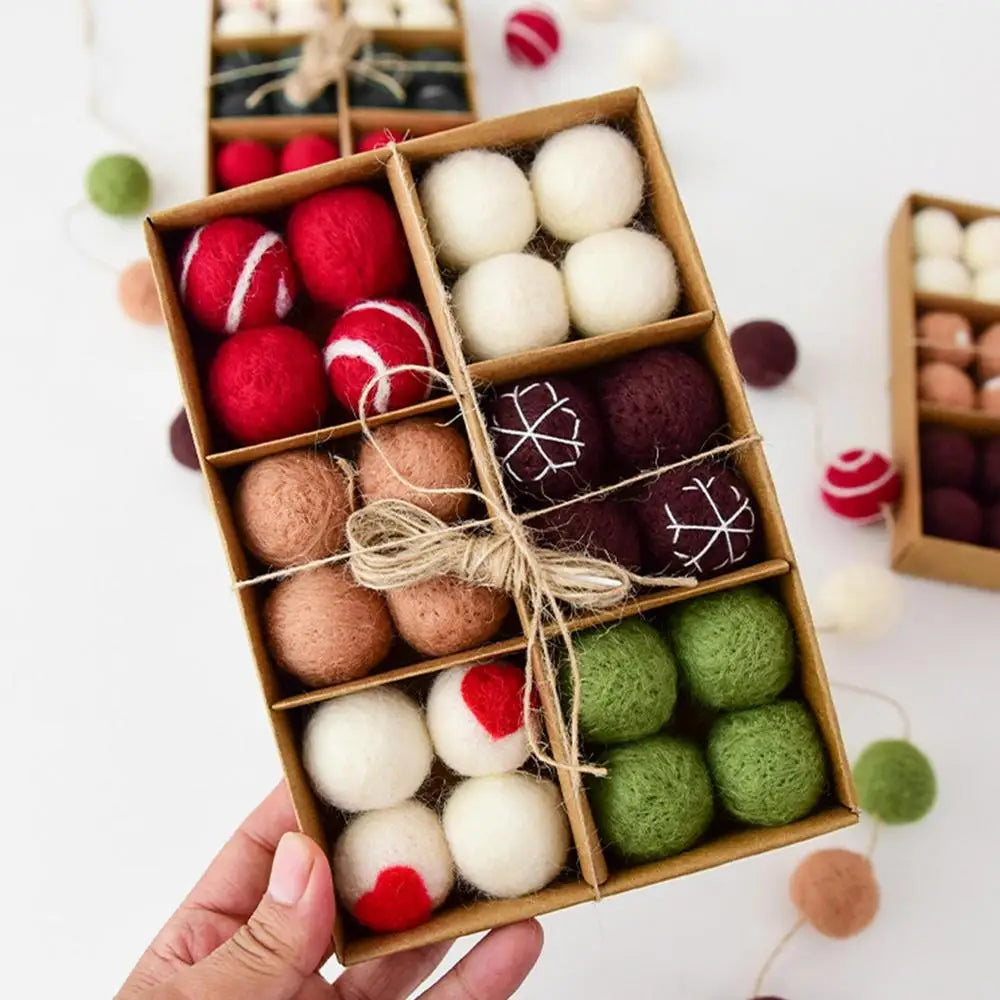 24pcs Christmas Felt Wool Balls for Festive Decor - Image 11