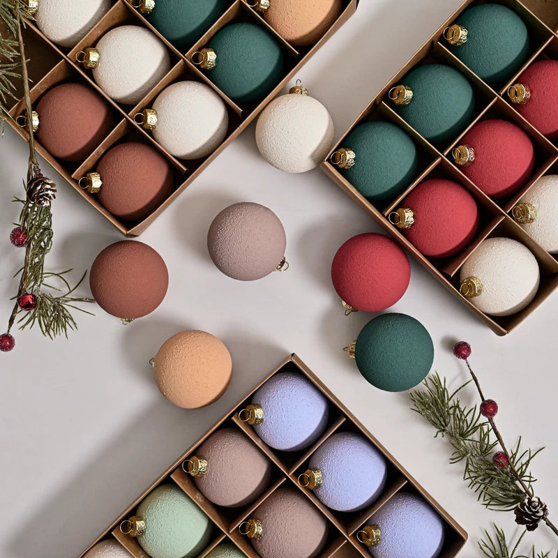 12-Pack Vintage Christmas Ball Ornaments for Festive Decor