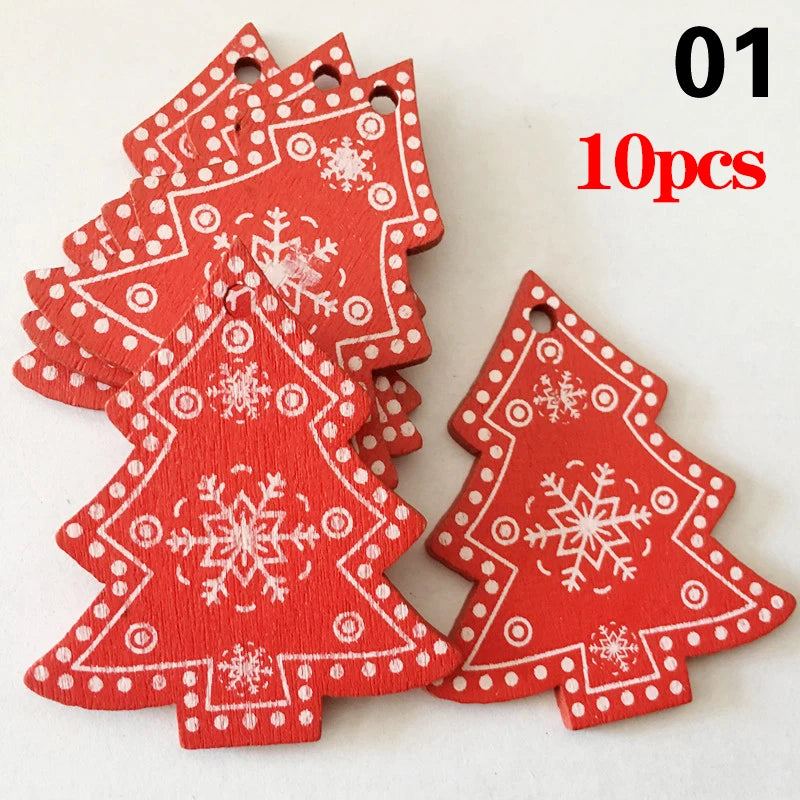 Charming Wooden Snowflake Christmas Ornaments – 10pcs - Image 38