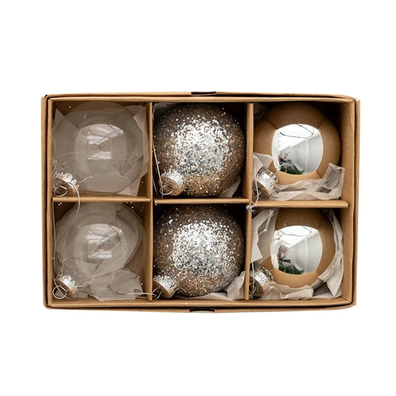 Festive Set of 6 Glass Christmas Ornaments - Image 14