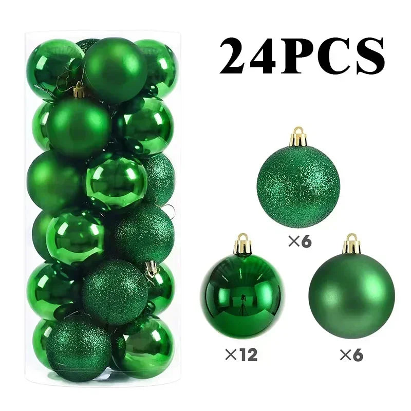 24 Pack Colorful 8CM Christmas Ball Ornaments - Image 13