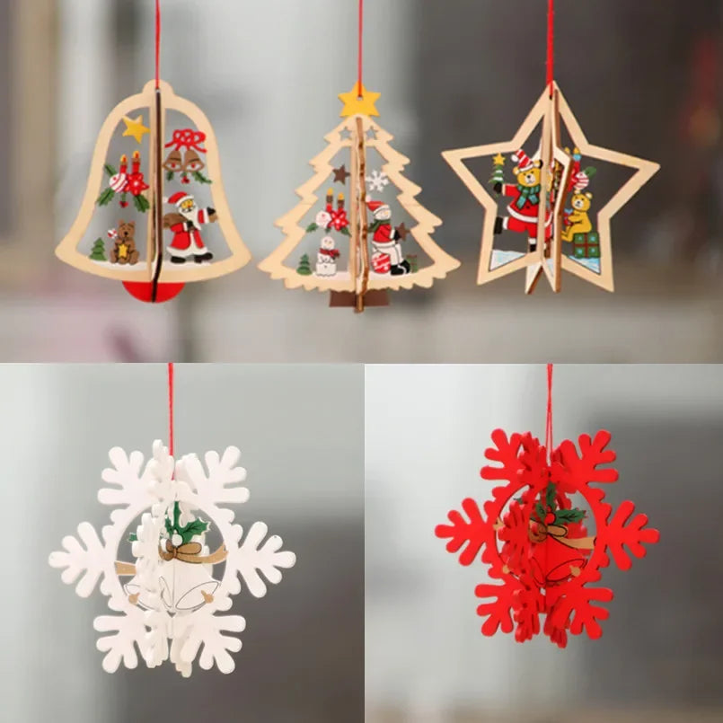 Charming Wooden Gnome Christmas Ornament Decoration - Image 8