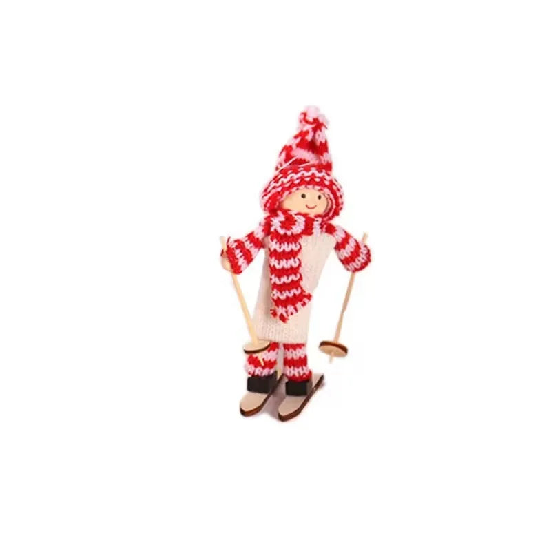 Charming Wooden Ski Dolls for Christmas Tree Decor - Image 5