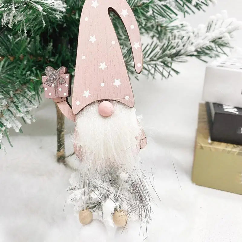 Charming Christmas Gnome Wood Ornaments for Holiday Decor - Image 3
