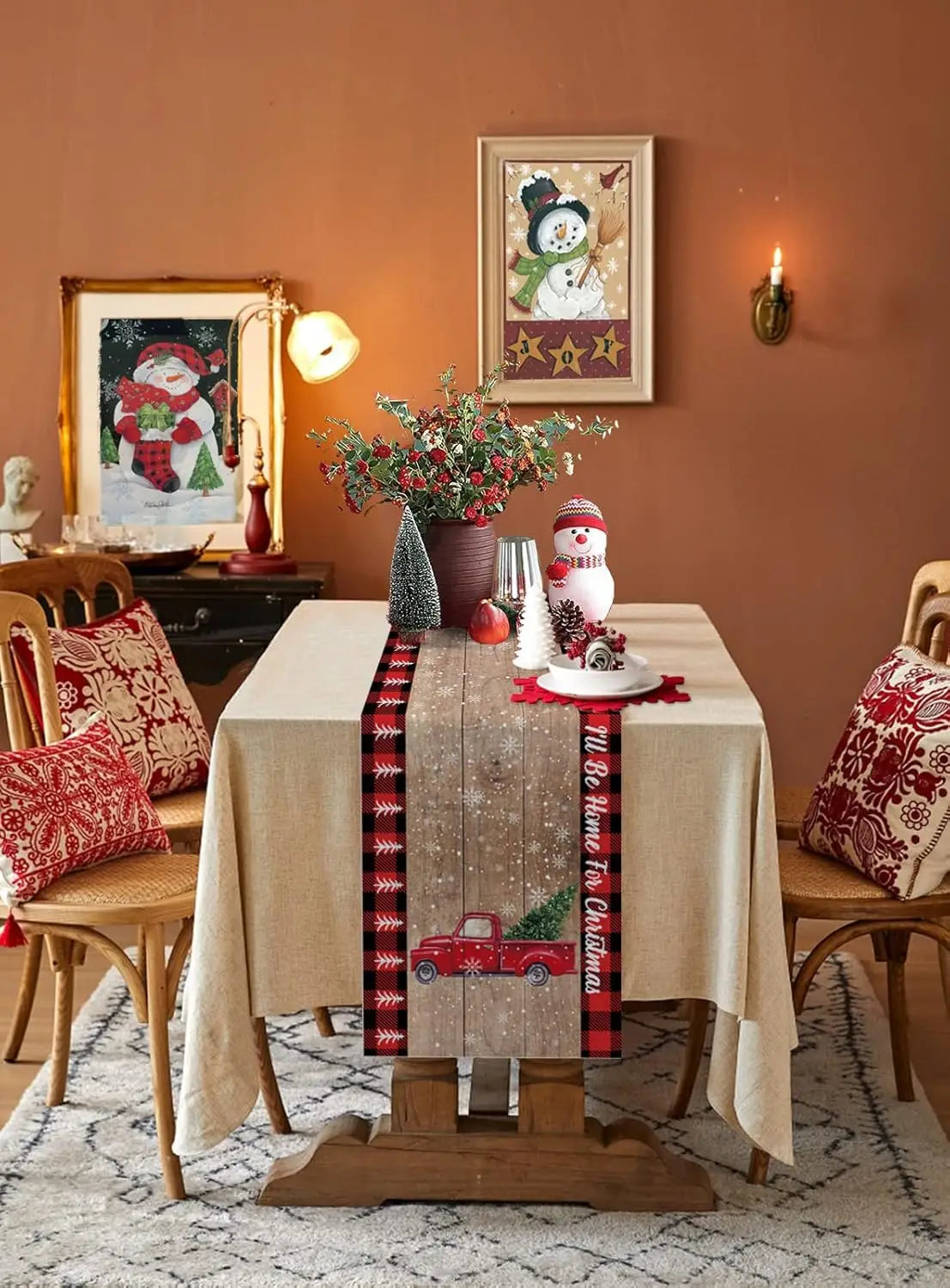 Festive Gnome Snowflake Table Runner for Christmas - Image 6