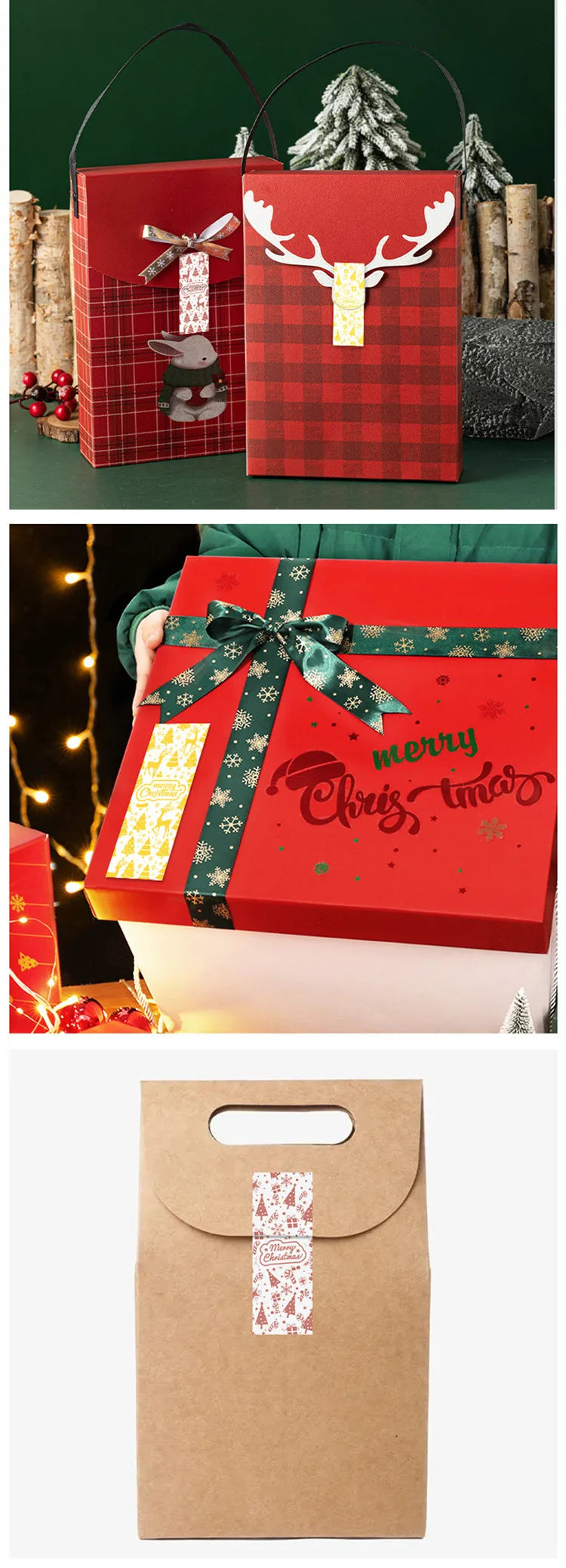 120Pcs Rose Gold Christmas Sticker Labels for Gifts - Image 12