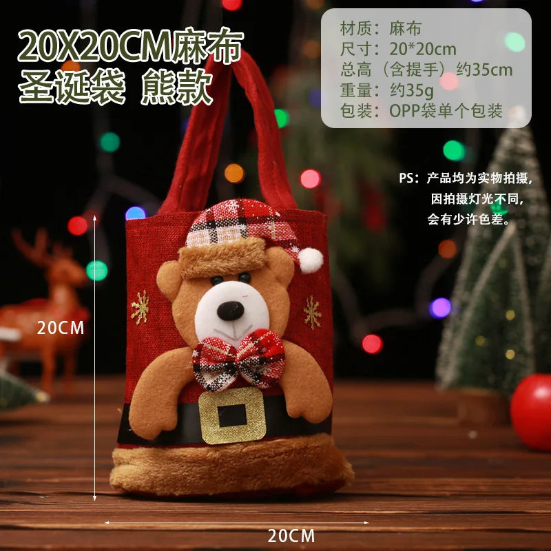 Festive Xmas Gift Bags: Santa, Snowman & Friends - Image 2