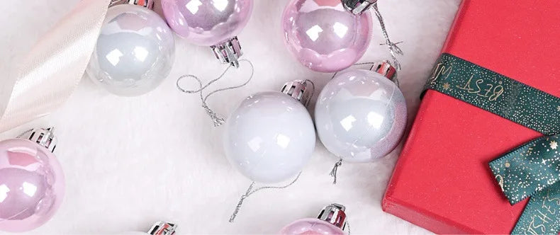 Vibrant Pink & Purple Christmas Ball Ornaments - 16pcs - Image 14