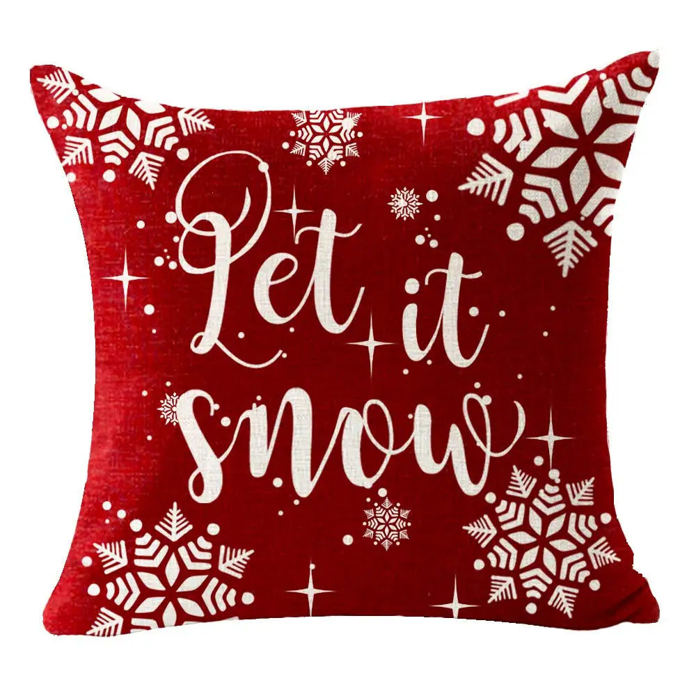 Cozy Snowflake & Elk Christmas Pillowcase 40x40 - Image 2