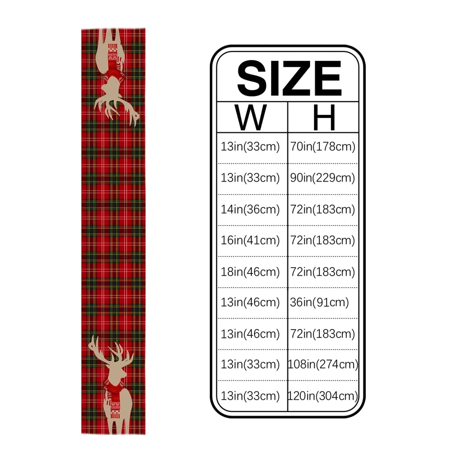 Festive Plaid Elk Table Runner for Christmas Decor - Image 5