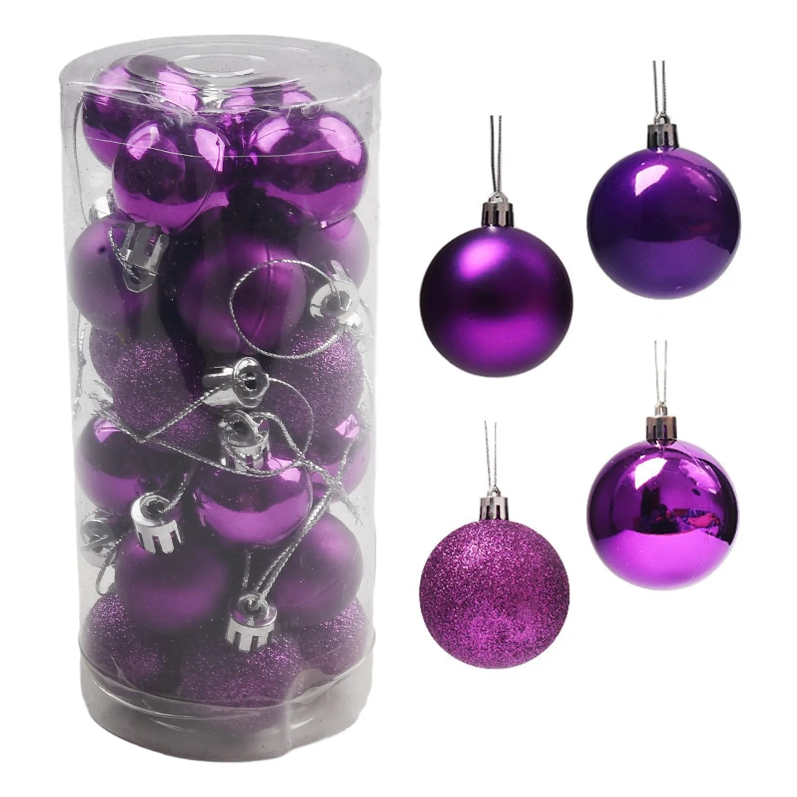 Vibrant 24PCS Mini Christmas Ball Ornaments - Image 52