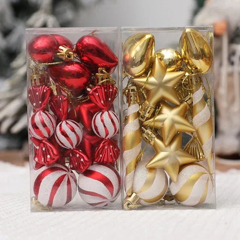 13-Piece Rose Gold Christmas Ornament Set - Image 7