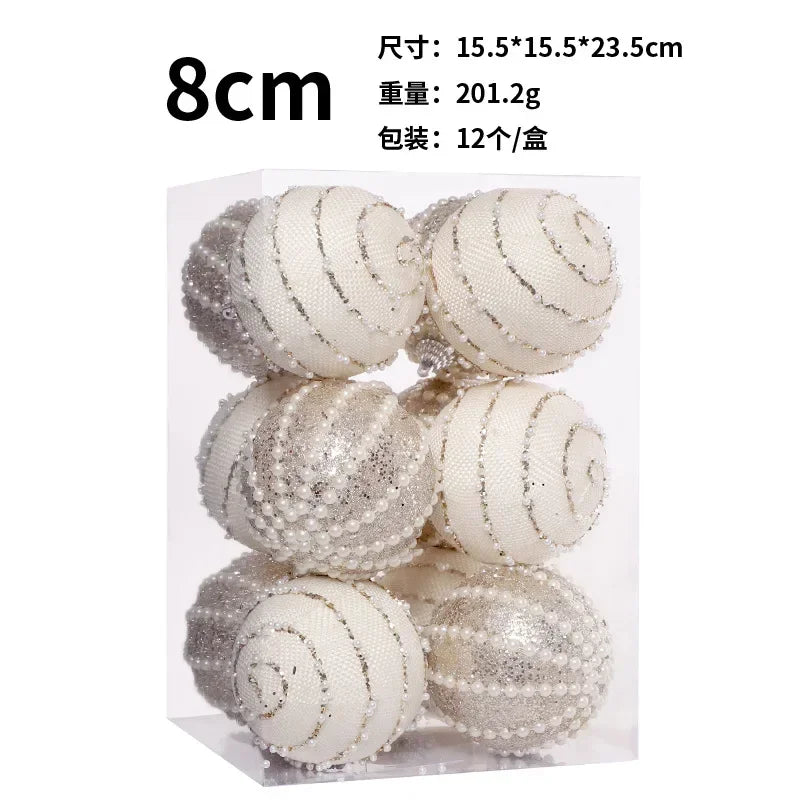 Set of 12 Colorful Foam Christmas Ball Ornaments - Image 3